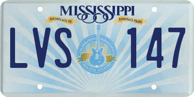 MS license plate LVS147