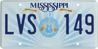 MS license plate LVS149