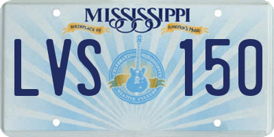 MS license plate LVS150