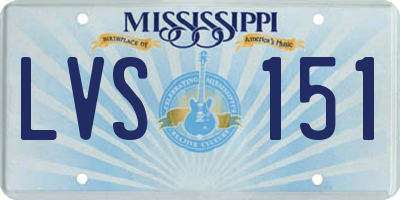 MS license plate LVS151