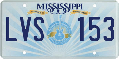 MS license plate LVS153