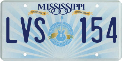 MS license plate LVS154