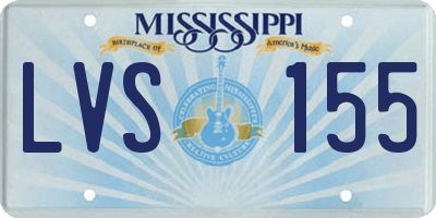 MS license plate LVS155