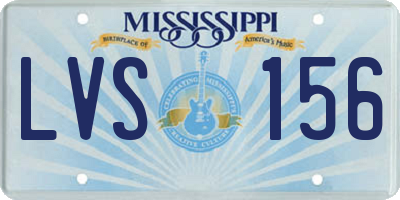 MS license plate LVS156