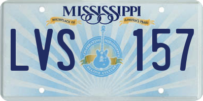 MS license plate LVS157