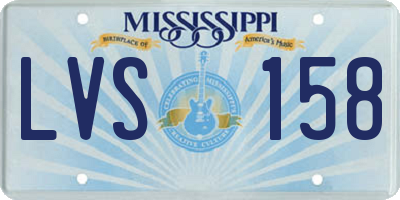 MS license plate LVS158