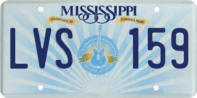 MS license plate LVS159