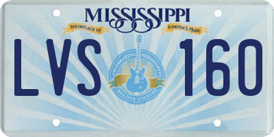 MS license plate LVS160