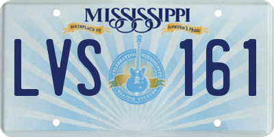 MS license plate LVS161