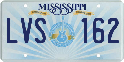 MS license plate LVS162