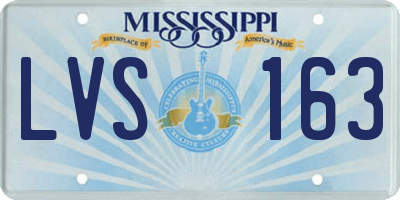 MS license plate LVS163