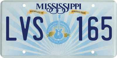 MS license plate LVS165