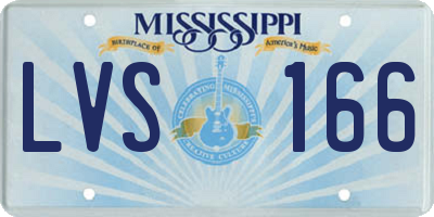 MS license plate LVS166