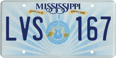 MS license plate LVS167