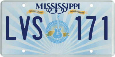 MS license plate LVS171