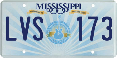 MS license plate LVS173