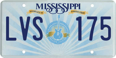 MS license plate LVS175