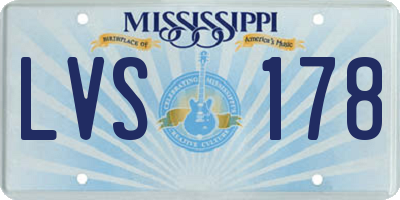 MS license plate LVS178