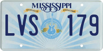 MS license plate LVS179