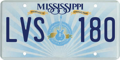 MS license plate LVS180