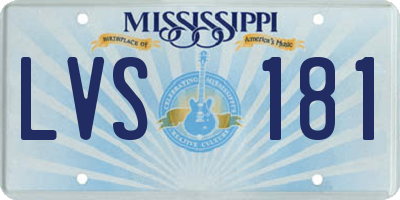 MS license plate LVS181