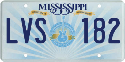 MS license plate LVS182