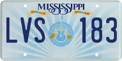 MS license plate LVS183