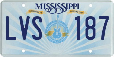 MS license plate LVS187