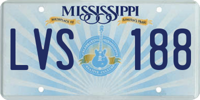 MS license plate LVS188