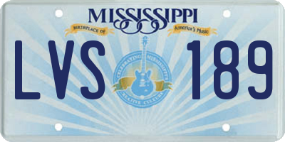 MS license plate LVS189