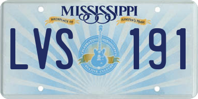 MS license plate LVS191