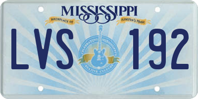MS license plate LVS192