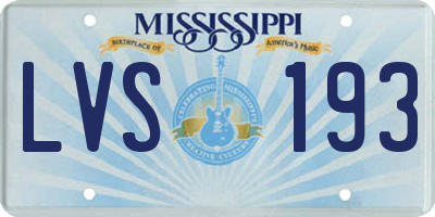 MS license plate LVS193