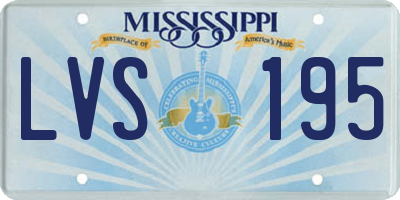MS license plate LVS195