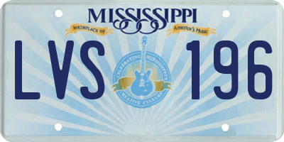 MS license plate LVS196