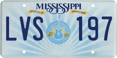 MS license plate LVS197