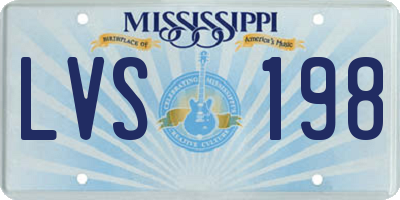 MS license plate LVS198