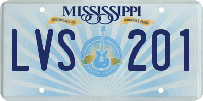 MS license plate LVS201