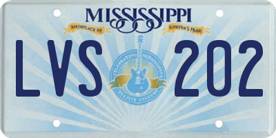 MS license plate LVS202