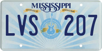 MS license plate LVS207