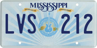 MS license plate LVS212