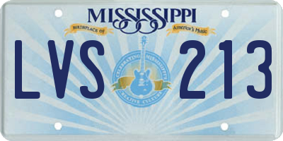 MS license plate LVS213