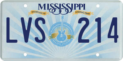 MS license plate LVS214