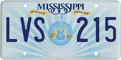 MS license plate LVS215