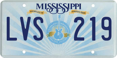 MS license plate LVS219