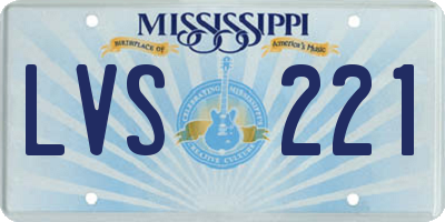 MS license plate LVS221