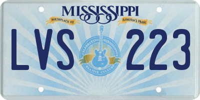 MS license plate LVS223