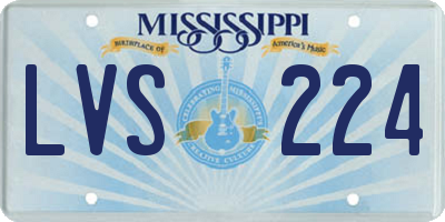 MS license plate LVS224