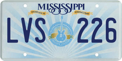 MS license plate LVS226