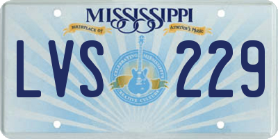 MS license plate LVS229